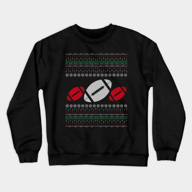 Football Ugly Christmas Sweater Gift For Rugby Sports Lover Crewneck Sweatshirt by uglygiftideas